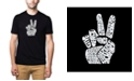 LA Pop Art Men's Premium Word Art T-Shirt - Peace Fingers